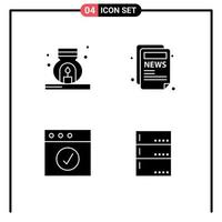 Solid Glyph Pack of Universal Symbols of burner mac spa news data Editable Vector Design Elements