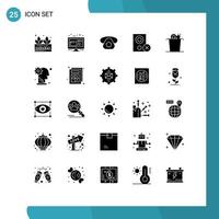 Solid Glyph Pack of 25 Universal Symbols of remove gadget friday devices phone Editable Vector Design Elements