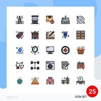 25 iconos creativos signos y símbolos modernos de envío de elementos de diseño vectorial editables de entrega de productos de propiedad de buzón vector