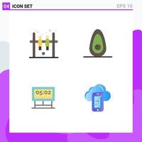 4 User Interface Flat Icon Pack of modern Signs and Symbols of bar scoreboard avocado board computing Editable Vector Design Elements