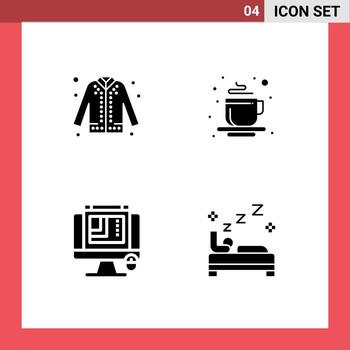 signos de glifos sólidos universales símbolos de chaqueta diseño css compras gráficos web calientes elementos de diseño vectorial editables vector