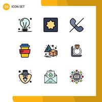 Set of 9 Modern UI Icons Symbols Signs for horizontal drink puzzle study phone Editable Vector Design Elements