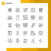 25 Creative Icons Modern Signs and Symbols of letter check mark packages setting solution Editable Vector Design Elements