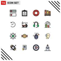 Set of 16 Modern UI Icons Symbols Signs for refresh twitter holiday shelves reading Editable Creative Vector Design Elements