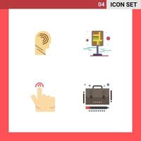 Set of 4 Commercial Flat Icons pack for access streets mind destination gesture Editable Vector Design Elements