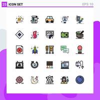 Set of 25 Modern UI Icons Symbols Signs for user light ruler idea vehicles Editable Vector Design Elements