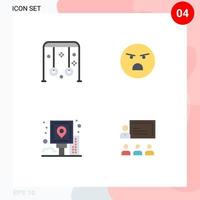 4 User Interface Flat Icon Pack of modern Signs and Symbols of child city sports emotion navigation Editable Vector Design Elements