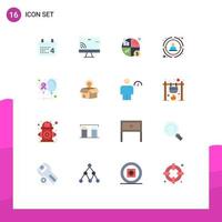 16 Creative Icons Modern Signs and Symbols of balloons people business network link Editable Pack of Creative Vector Design Elements