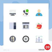 9 Universal Flat Color Signs Symbols of text web follow page layout Editable Vector Design Elements