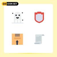 4 Creative Icons Modern Signs and Symbols of celebration delivery ghost security logistic Editable Vector Design Elements