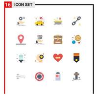 Modern Set of 16 Flat Colors and symbols such as car seo romance office hospital Editable Pack of Creative Vector Design Elements