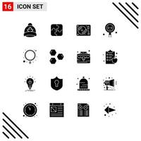 paquete de iconos vectoriales de stock de 16 signos y símbolos de línea para programación de joyería desarrollo musical codificación elementos de diseño vectorial editables vector