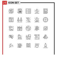 25 Universal Line Signs Symbols of page data database science lab science Editable Vector Design Elements