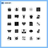 Universal Icon Symbols Group of 25 Modern Solid Glyphs of web focus architecture choose candidate Editable Vector Design Elements