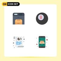 User Interface Pack of 4 Basic Flat Icons of copy privacy printer cookies delivery Editable Vector Design Elements