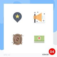 grupo de 4 iconos planos signos y símbolos para ubicación fertilizante negocio seo semillas elementos de diseño vectorial editables vector