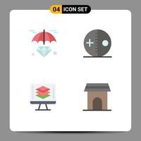 Pictogram Set of 4 Simple Flat Icons of diamond programming invest halloween share Editable Vector Design Elements