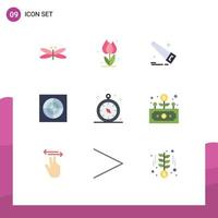 Modern Set of 9 Flat Colors and symbols such as gps fan nature extractor tools Editable Vector Design Elements