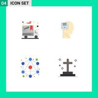 4 Flat Icon concept for Websites Mobile and Apps black friday hierarchy memory user dead Editable Vector Design Elements