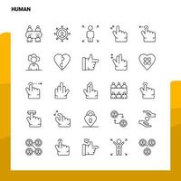 conjunto de iconos de línea humana conjunto 25 iconos diseño de estilo minimalista vectorial conjunto de iconos negros paquete de pictogramas lineales vector