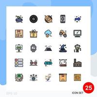 25 iconos creativos signos y símbolos modernos de caja adelante comida rápida espacio de flecha elementos de diseño vectorial editables vector