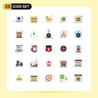 Universal Icon Symbols Group of 25 Modern Flat Colors of money badge luggage tag discount Editable Vector Design Elements