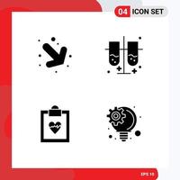 4 Creative Icons Modern Signs and Symbols of arrow results lab test tubes test tubes innovative idea Editable Vector Design Elements