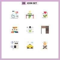 Universal Icon Symbols Group of 9 Modern Flat Colors of meeting consulting man business heart Editable Vector Design Elements