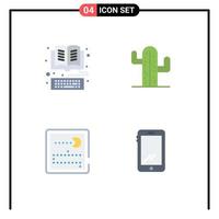 4 Thematic Vector Flat Icons and Editable Symbols of book competition library usa pacman Editable Vector Design Elements