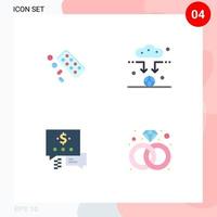 4 Universal Flat Icons Set for Web and Mobile Applications medicine mail treatment signal diamond Editable Vector Design Elements