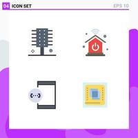 4 Creative Icons Modern Signs and Symbols of beauty coding hairstyle intelligent home development Editable Vector Design Elements