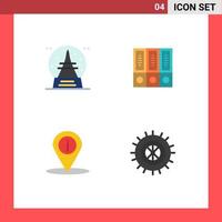 Modern Set of 4 Flat Icons and symbols such as holiday folders vacation data navigation Editable Vector Design Elements