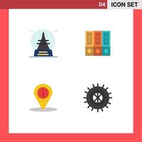 Modern Set of 4 Flat Icons and symbols such as holiday folders vacation data navigation Editable Vector Design Elements