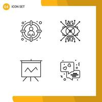 4 User Interface Line Pack of modern Signs and Symbols of choose lens select augmentation graph Editable Vector Design Elements