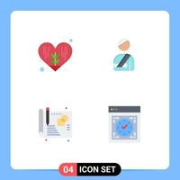 4 Creative Icons Modern Signs and Symbols of environment sketch patient hospital development Editable Vector Design Elements