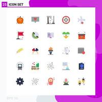 Universal Icon Symbols Group of 25 Modern Flat Colors of transport info construction flight badge Editable Vector Design Elements