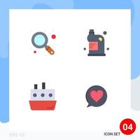 Group of 4 Modern Flat Icons Set for magnifier car clean fluid traffic Editable Vector Design Elements