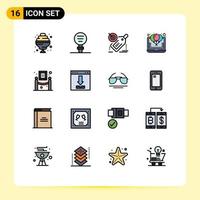 paquete de iconos de vector de stock de 16 signos y símbolos de línea para elementos de diseño de vector creativo editable de promoción de descuento de etiqueta de oferta porcentual