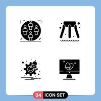 4 Universal Solid Glyph Signs Symbols of user options man water time Editable Vector Design Elements