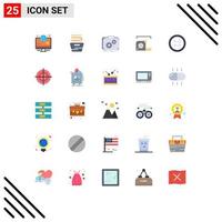 Universal Icon Symbols Group of 25 Modern Flat Colors of hash tag roulette case meter measure Editable Vector Design Elements