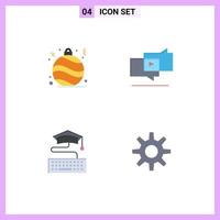 4 Flat Icon concept for Websites Mobile and Apps ball education viral digital gear Editable Vector Design Elements