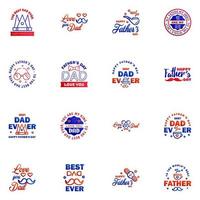 Happy Fathers Day Appreciation Vector Text Banner 16 Blue and red Background for Posters Flyers Marketing Greeting Cards Editable Vector Design Elements