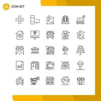 Universal Icon Symbols Group of 25 Modern Lines of coding mortgage business house sign Editable Vector Design Elements