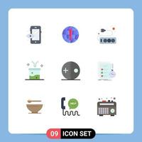 User Interface Pack of 9 Basic Flat Colors of halloween costume hardware raw information data filtering Editable Vector Design Elements