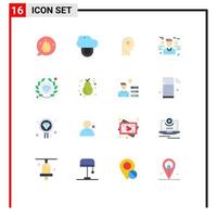 16 Universal Flat Colors Set for Web and Mobile Applications premium people brain group business Editable Pack of Creative Vector Design Elements