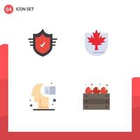 Universal Icon Symbols Group of 4 Modern Flat Icons of check education tick canada knowledge Editable Vector Design Elements