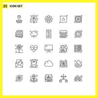paquete de iconos de vectores de stock de 25 signos y símbolos de línea para la dirección de decoración de datos alinear elementos de diseño de vectores editables
