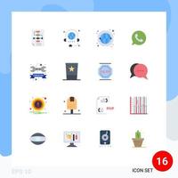 Set of 16 Vector Flat Colors on Grid for watts app chat discussion app network Editable Pack of Creative Vector Design Elements