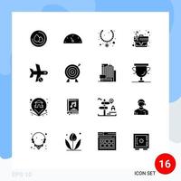 paquete de iconos de vector de stock de 16 signos y símbolos de línea para el vuelo de transporte presentar tácticas de cancelación elementos de diseño de vector editables