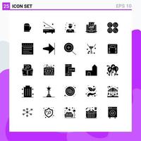 Modern Set of 25 Solid Glyphs Pictograph of computer sales hardware report school Editable Vector Design Elements